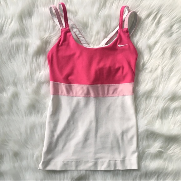 Nike Other - Nike Fit Dry Pink and White Strappy Tank Top